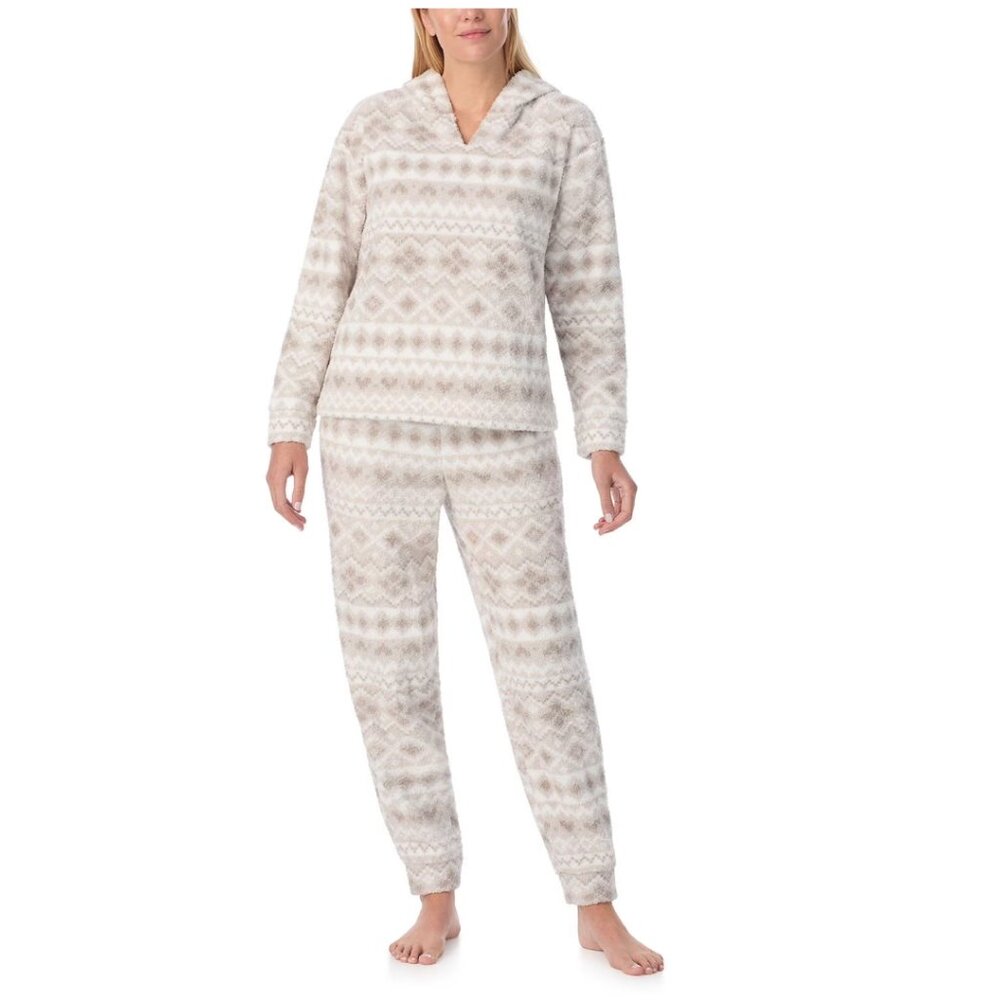 Cuddl Duds Women's 2 Piece Pullover & Jogger Pajama Set In XXL Gray/White NWT